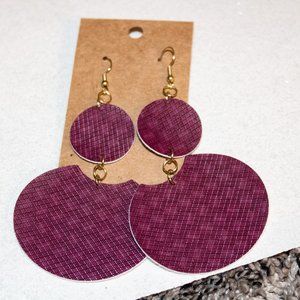 Faux leather drop earrings